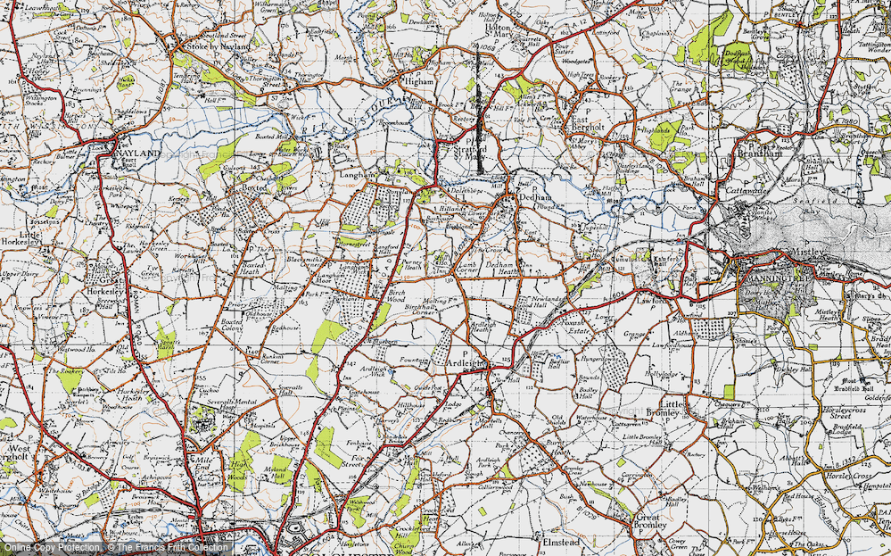 Old Map of Parney Heath, 1945 in 1945