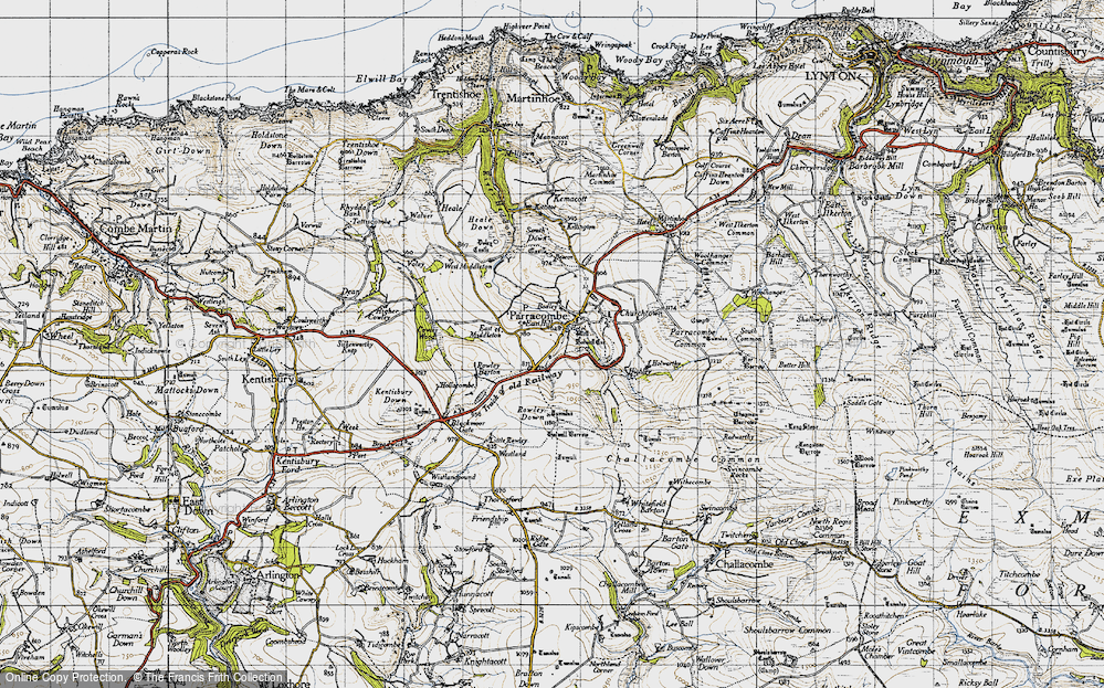 Old Map of Parracombe, 1946 in 1946