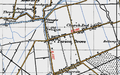 Old map of Parson Drove in 1946