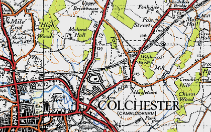 Old map of Parson's Heath in 1945