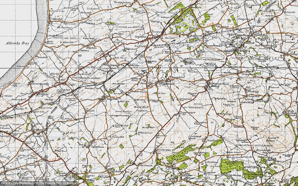 Old Map of Parsonby, 1947 in 1947
