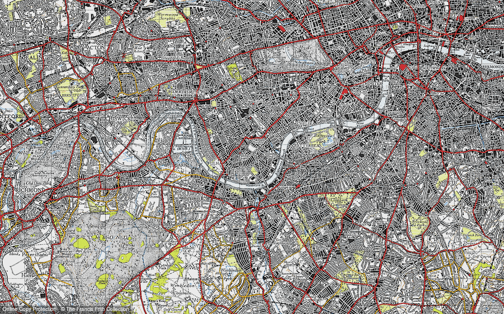 Old Map of Parsons Green, 1945 in 1945