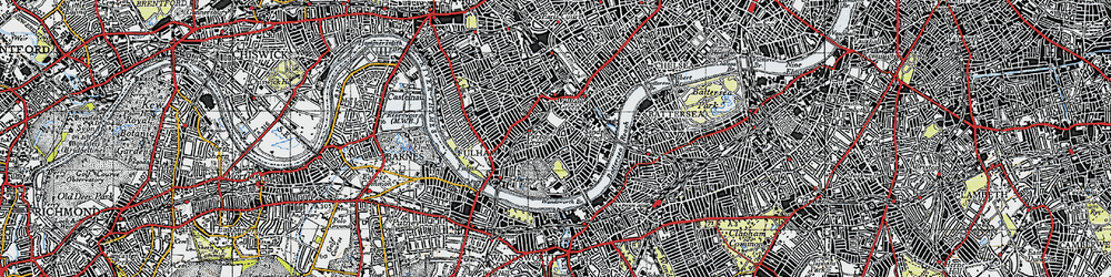 Old map of Parsons Green in 1945