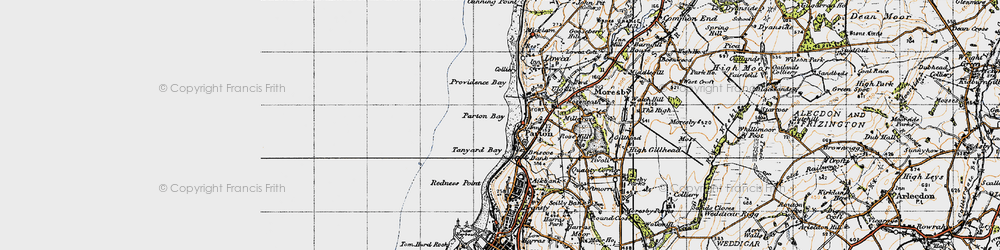 Old map of Parton Bay in 1947