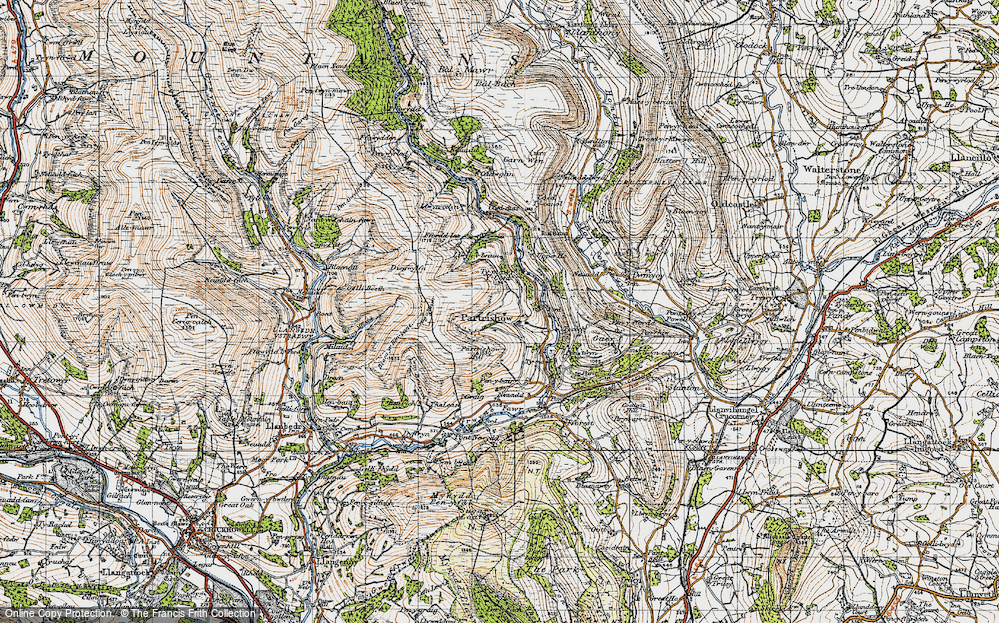 Old Map of Historic Map covering Blaen-yr-henbant in 1947