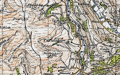 Old map of Partrishow in 1947