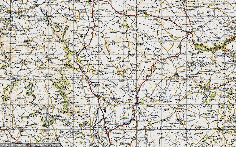 Old Map of Parwich, 1947 in 1947