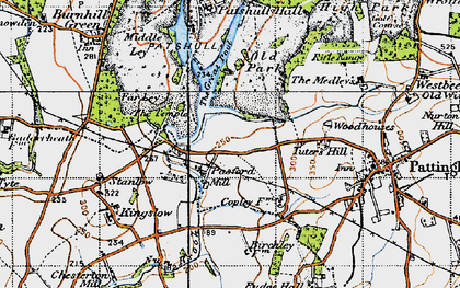 Old map of Bickley's Rough in 1946