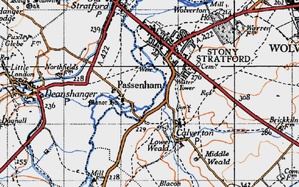 Old map of Passenham in 1946
