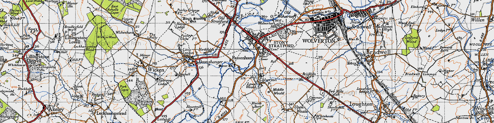 Old map of Passenham in 1946