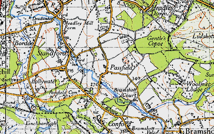 Old map of Passfield in 1940