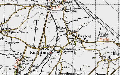 Old map of Paston Green in 1945