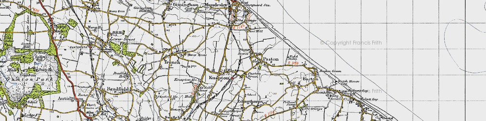 Old map of Paston Green in 1945