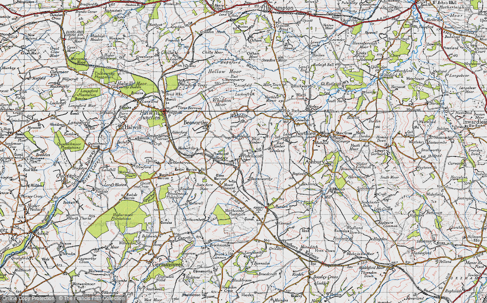 Old Map of Historic Map covering Beamsworthy in 1946