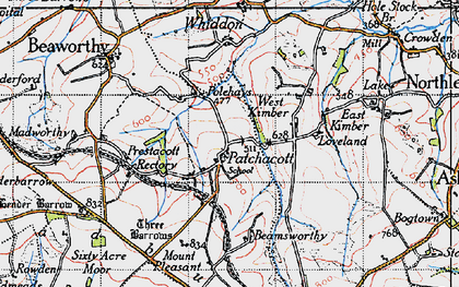 Old map of Beamsworthy in 1946