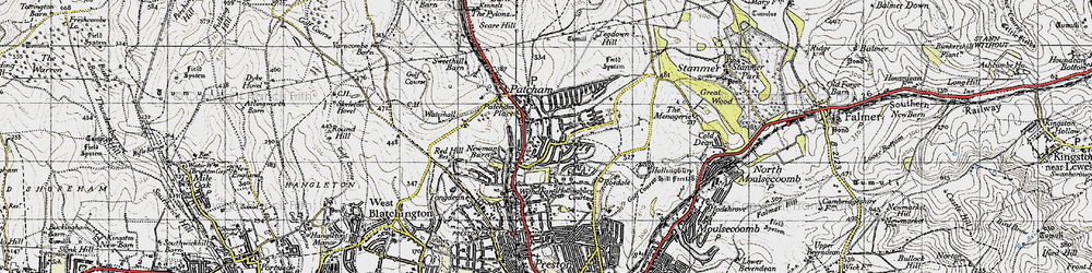 Old map of Patcham in 1940