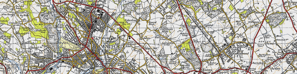 Old map of Patchetts Green in 1946