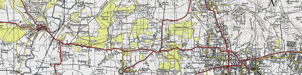 Old map of Patching in 1940