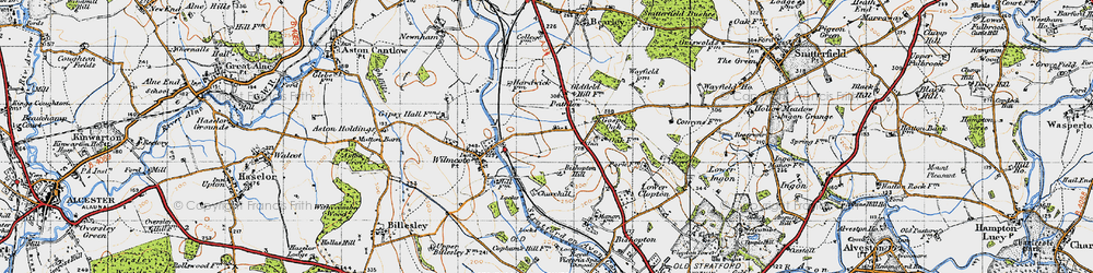Old map of Bishopton Hill in 1947