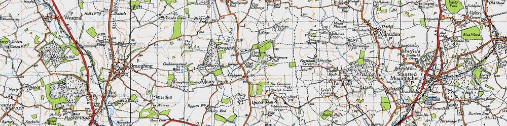 Old map of Patmore Heath in 1946