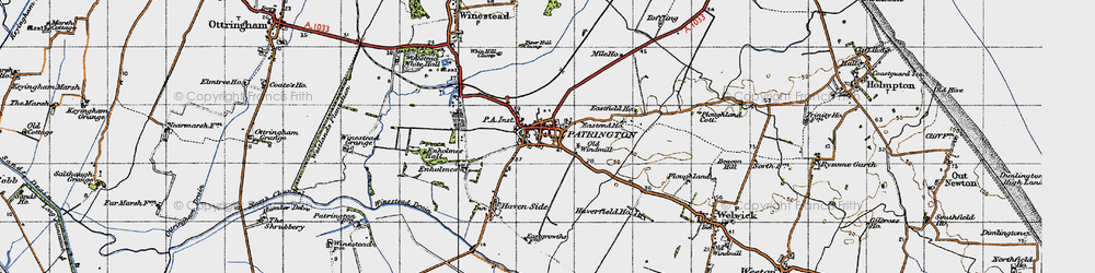 Old map of Patrington in 1947