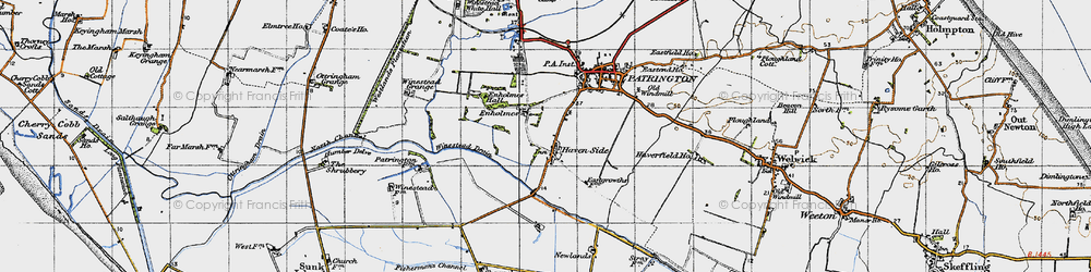 Old map of Patrington Haven in 1947