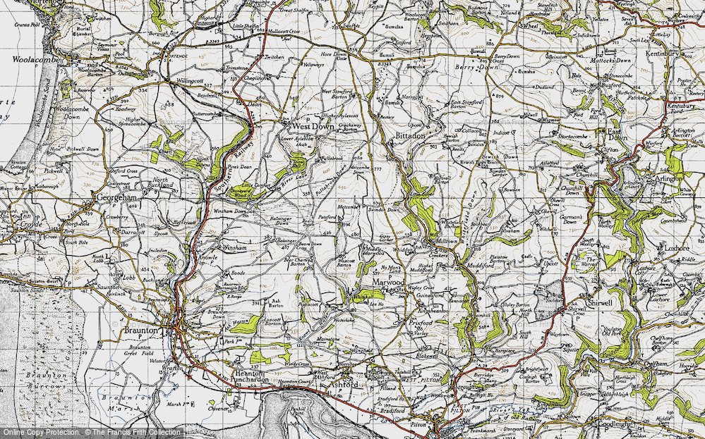 Old Map of Patsford, 1946 in 1946