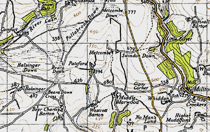 Old map of Beara Down in 1946