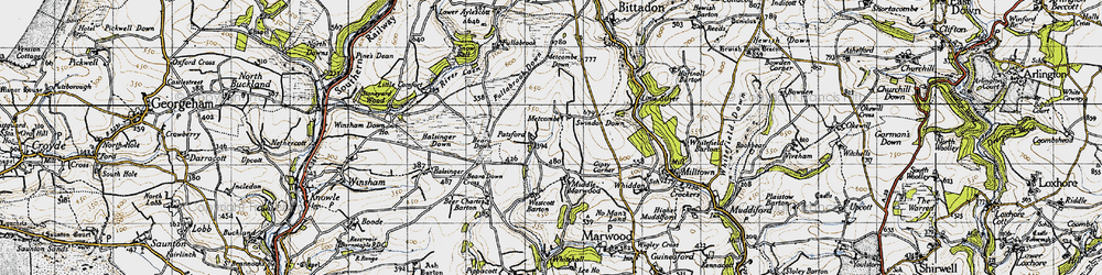 Old map of Patsford in 1946