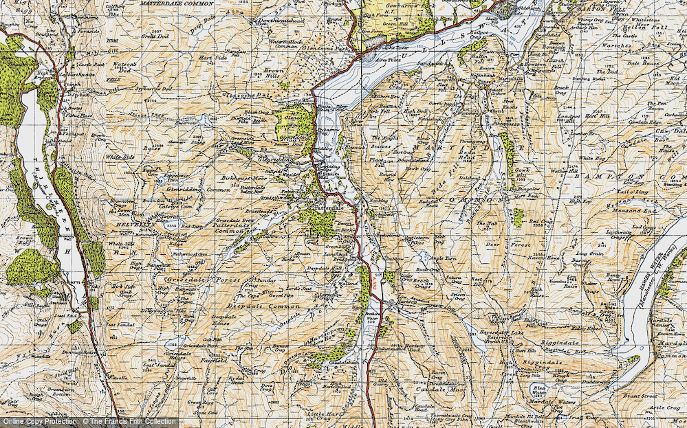 Old Map of Historic Map covering Braesteads in 1947