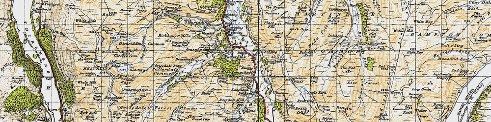 Old map of Patterdale in 1947