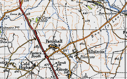 Old map of Pattishall in 1946