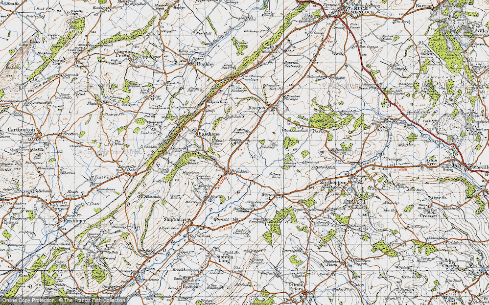 Old Map of Historic Map covering Larden Cott in 1947