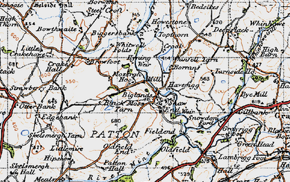 Old map of Black Moss Tarn in 1947