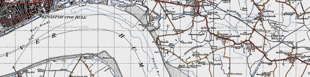 Old map of Paull in 1947
