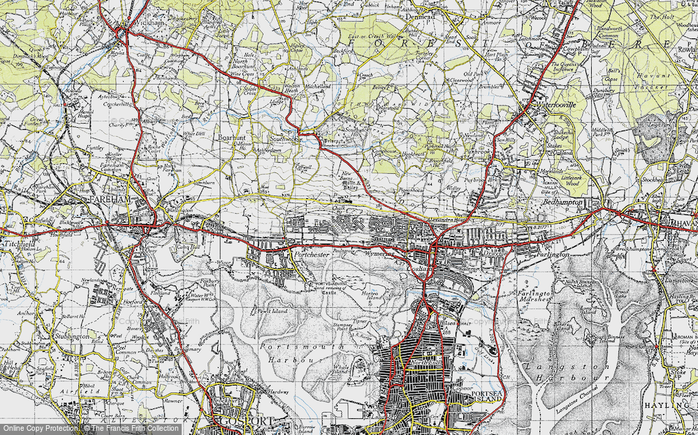 Old Map of Paulsgrove, 1945 in 1945
