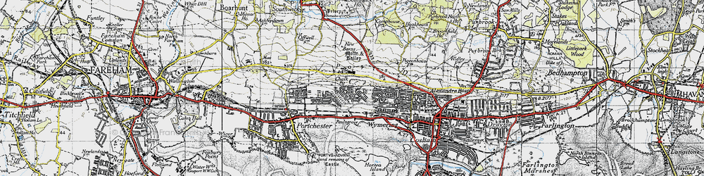 Old map of Paulsgrove in 1945