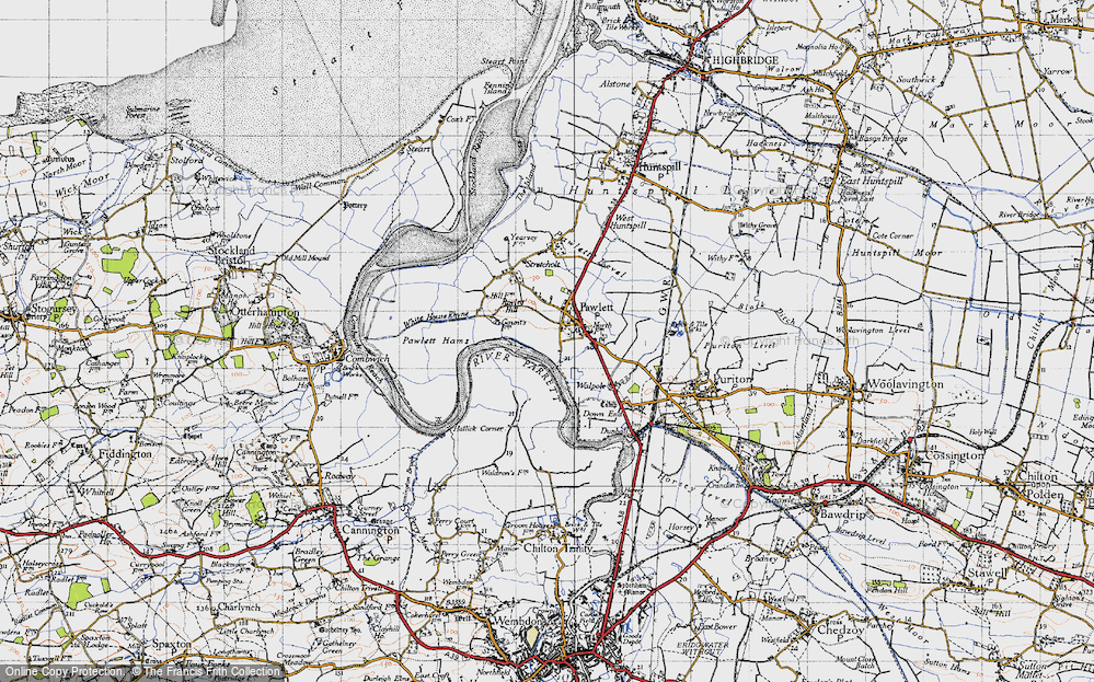 Old Map of Pawlett, 1946 in 1946