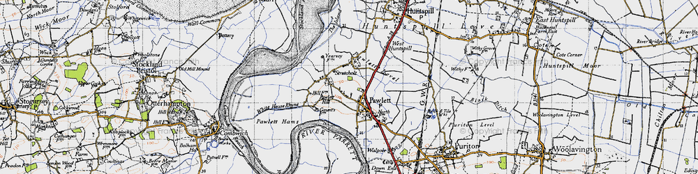Old map of Pawlett Hill in 1946
