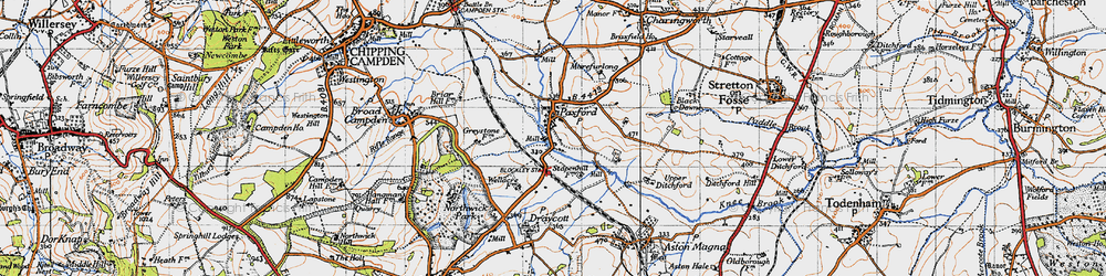 Old map of Paxford in 1946