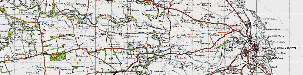Old map of Paxton in 1947