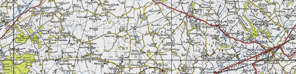 Old map of Payhembury in 1946