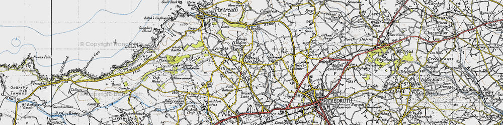 Old map of Paynter's Lane End in 1946