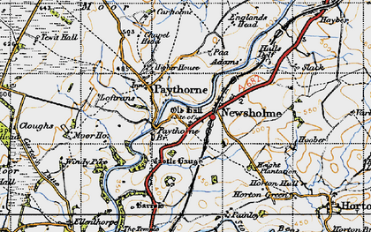 Old map of Paythorne in 1947