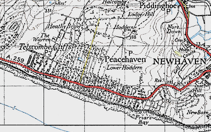 Old map of Peacehaven in 1940