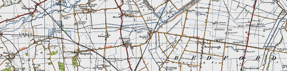 Old map of Peakirk in 1946