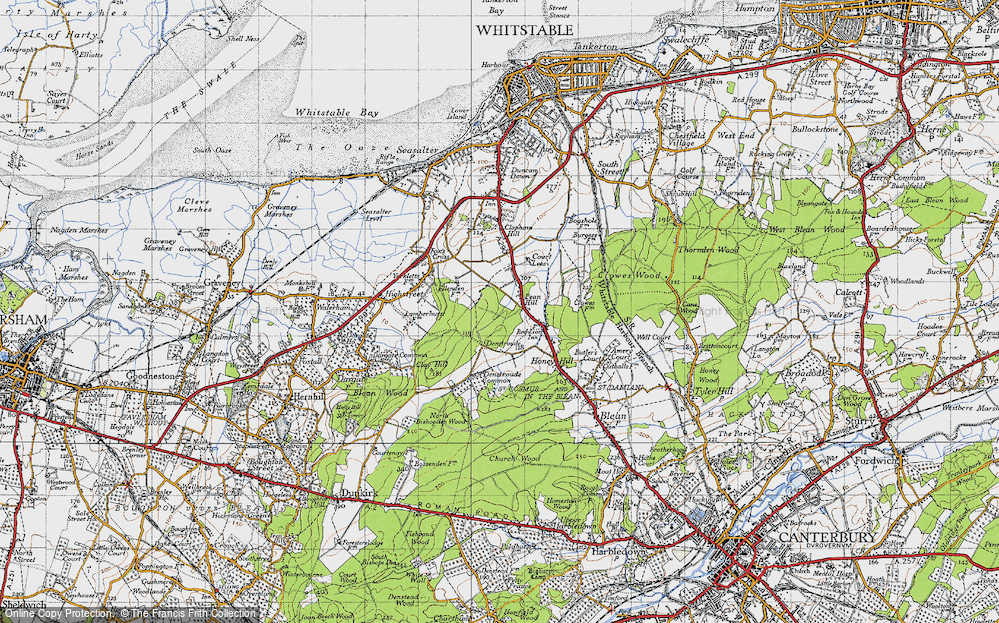 Old Map of Pean Hill, 1946 in 1946