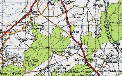 Old map of Pean Hill in 1946