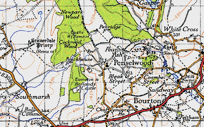 Old map of Pear Ash in 1945
