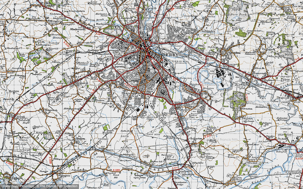 Old Map of Pear Tree, 1946 in 1946